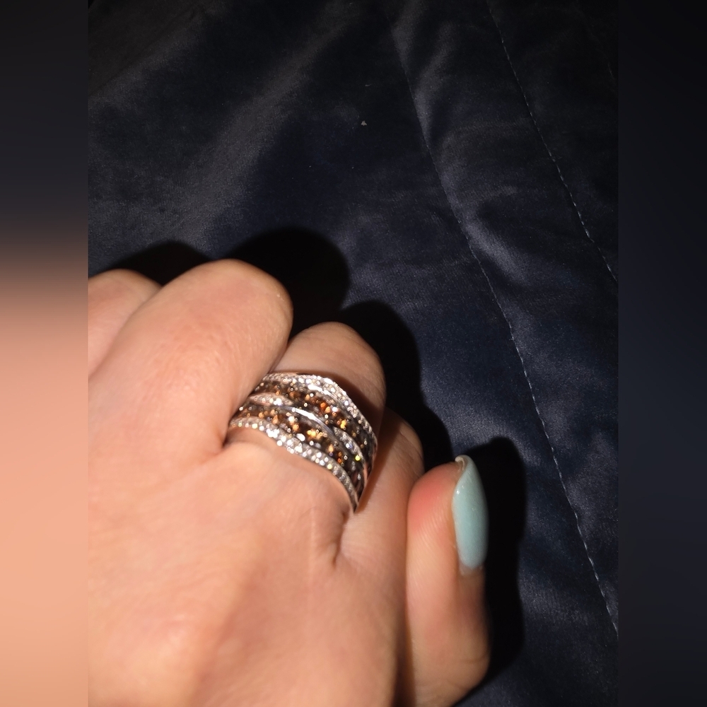 Sale Fine JewelryRING Size 9 Brown & White Details Wavy Retails $975! - Picture 7 of 10